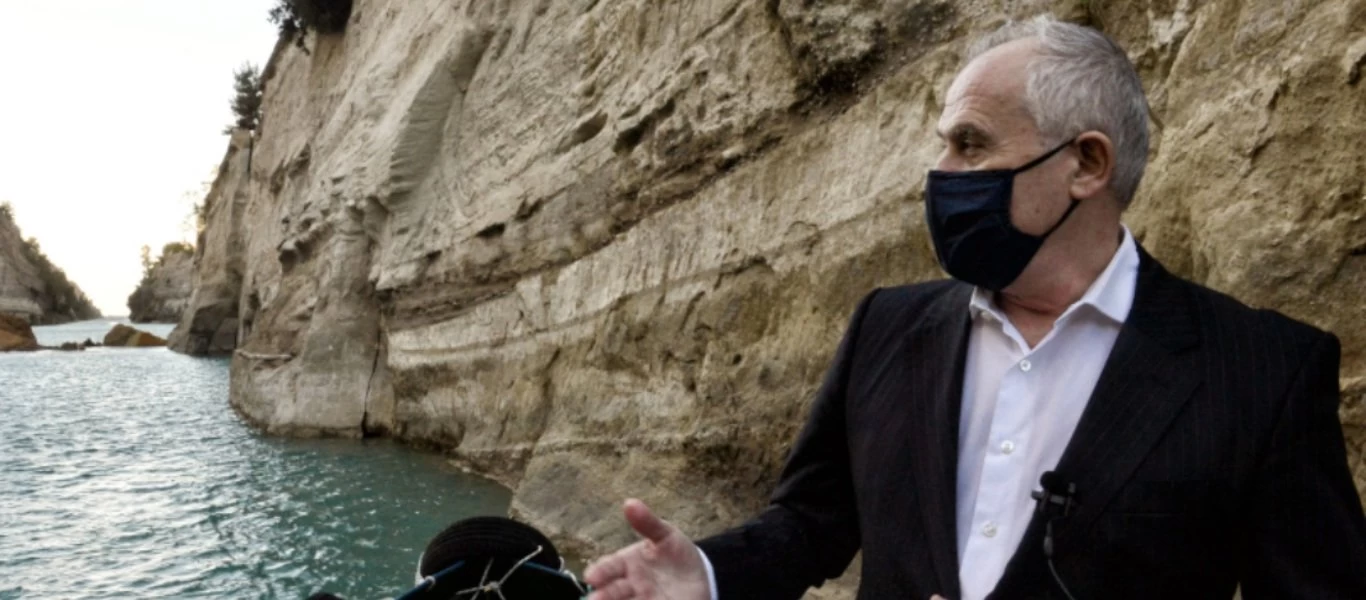 Στον Ισθμό της Κορίνθου ο Ν.Ταγαράς - Πραγματοποίησε αυτοψία για τις κατολισθήσεις (φώτο)